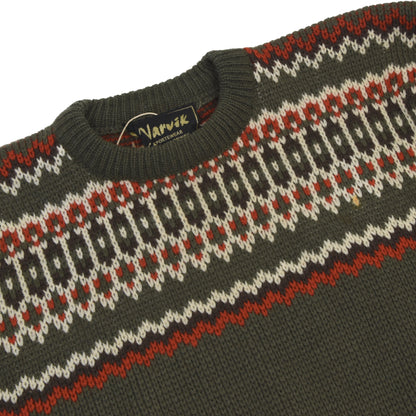 Navrik Norweger-Wollpullover Größe – Grün