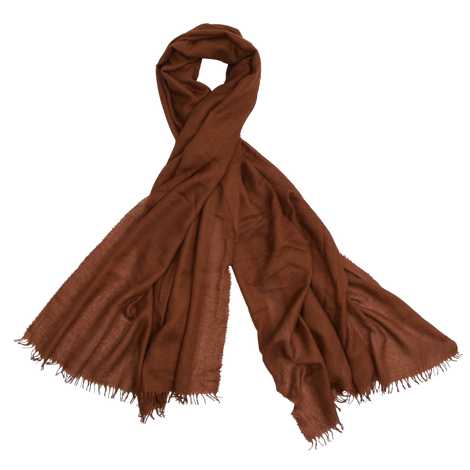 Alex Begg Co Scotland Cashmere/Silk Scarf 196cm Tobacco Brown