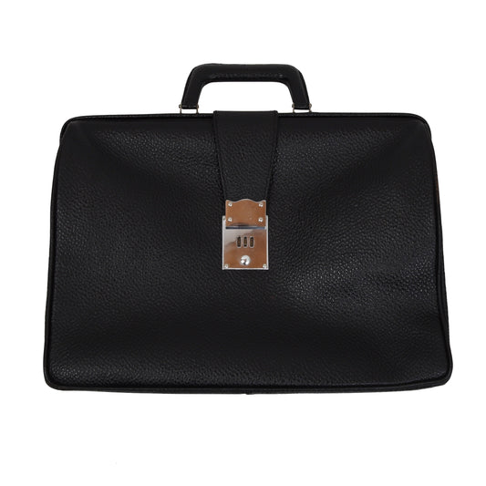 Vintage Leather Doctor Bag/Briefcase - Black