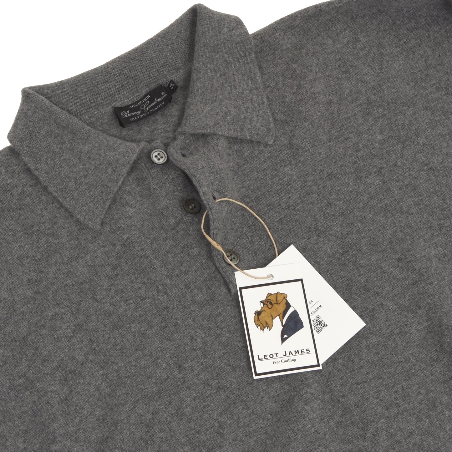 Benny Goodman 100% Cashmere Polo Sweater Size 54 - Grey