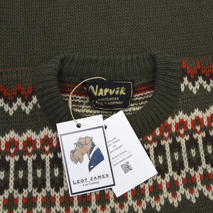 Navrik Norweger-Wollpullover Größe – Grün