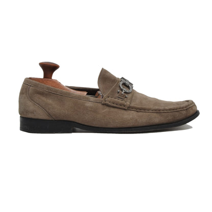 Salvatore Ferragamo Suede Loafer Shoes Size 9EE - Beige