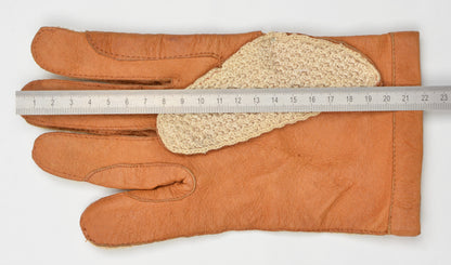 Autofahrerhandschuhe aus Leder und Strick - Größe 8