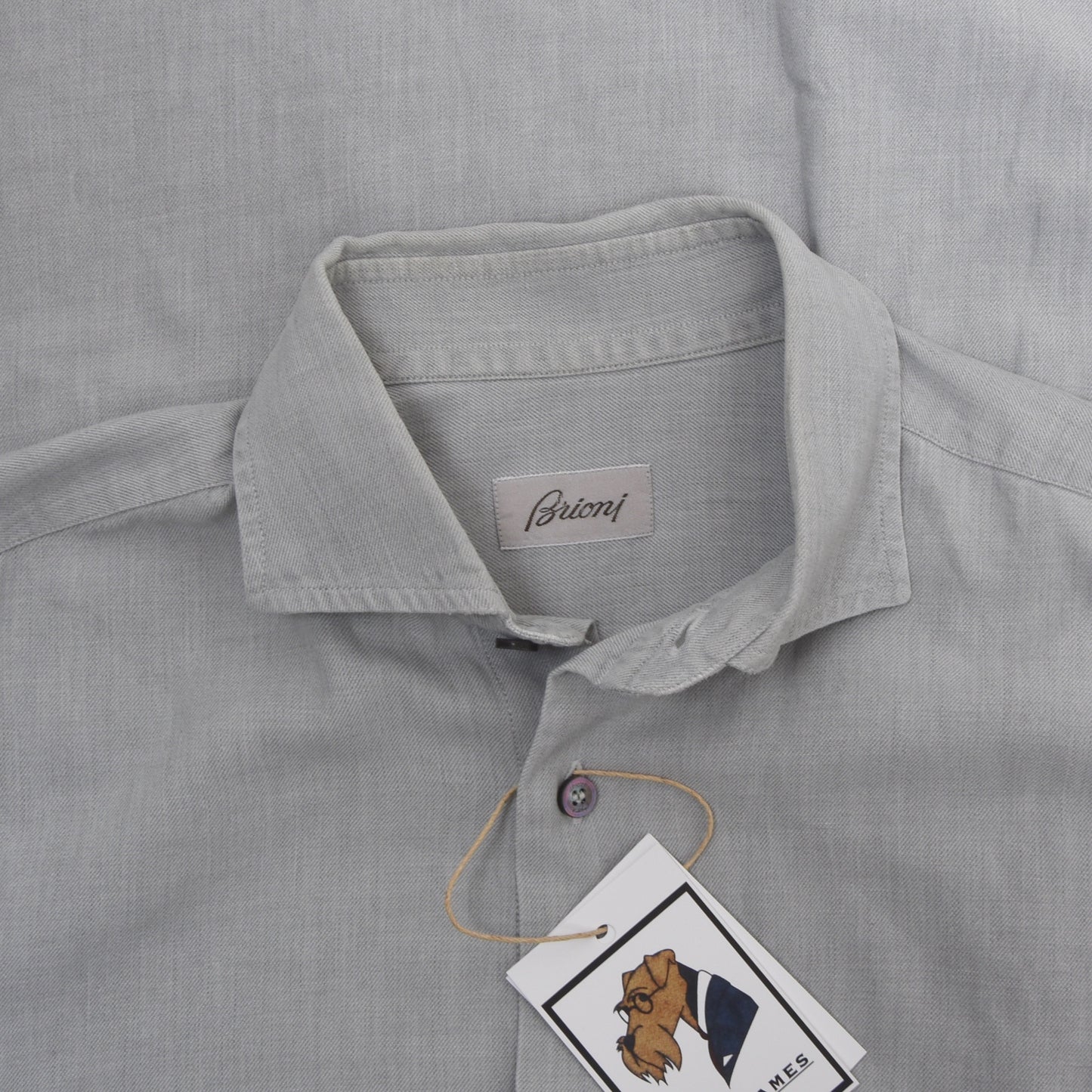 Brioni Cotton Shirt Size III - Light Grey