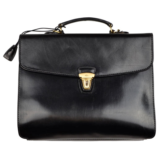 The Bridge Firenze Leather Briefcase/Business Bag - Black