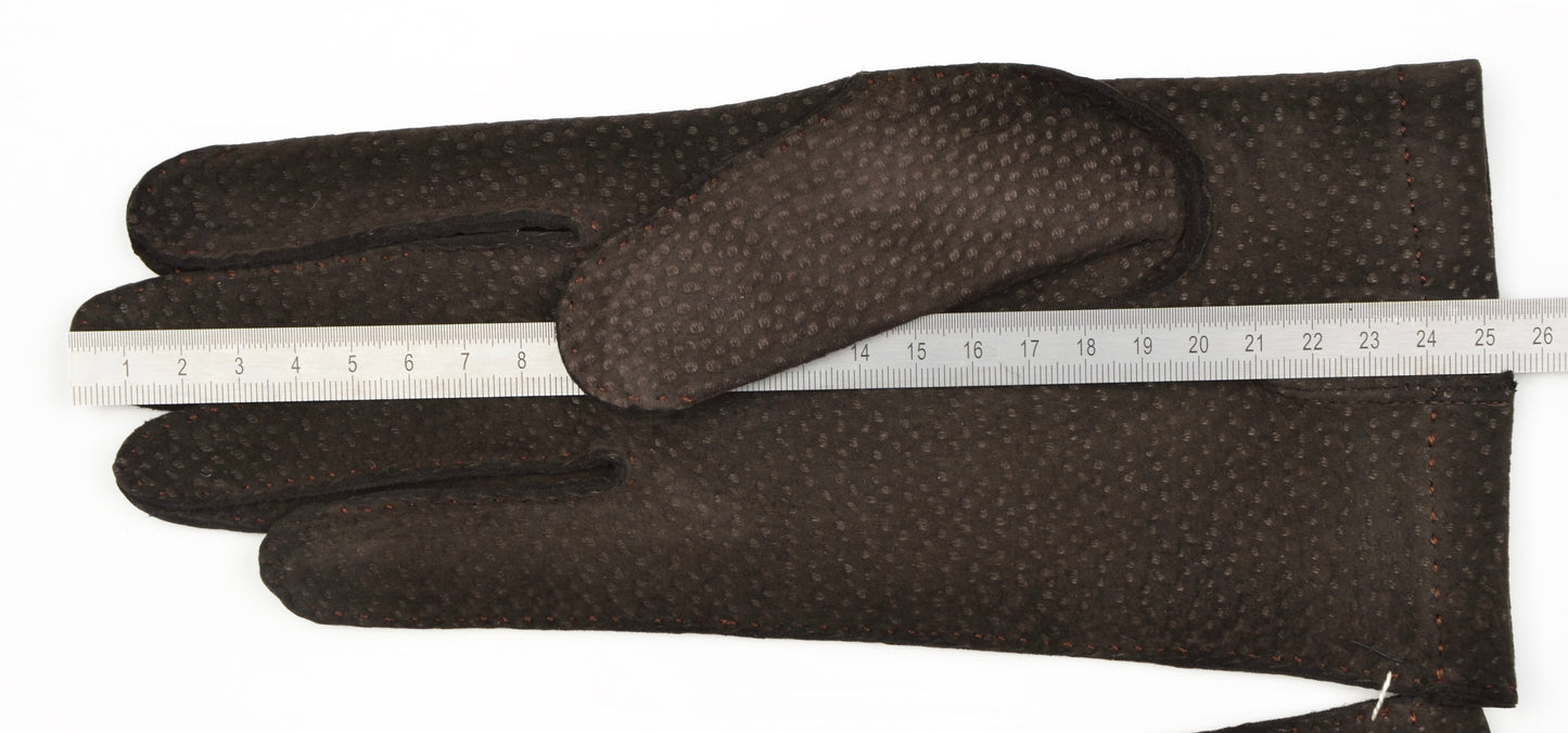 Unlined Carpinchos Suede Gloves Size 9 - Chocolate