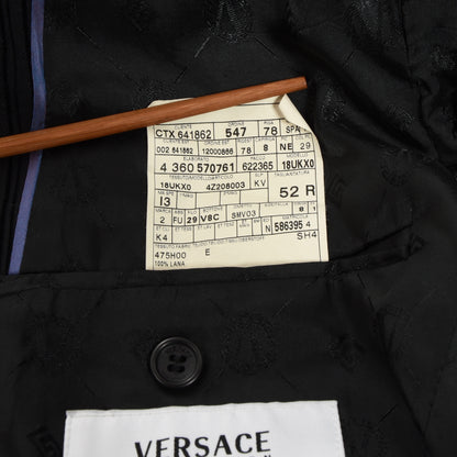 Versace Collection Samt gestreiftes Sakko Größe 52 - Schwarz