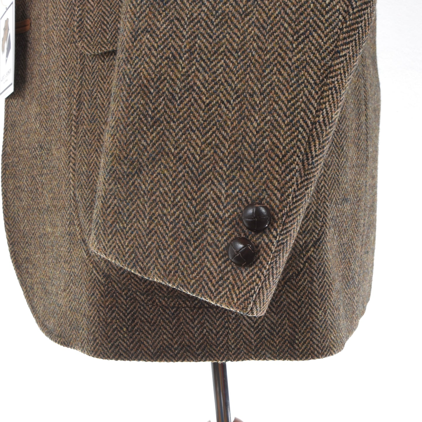 DAKS London Tweed Sakko Größe UK 42 - Braun Fischgrätmuster