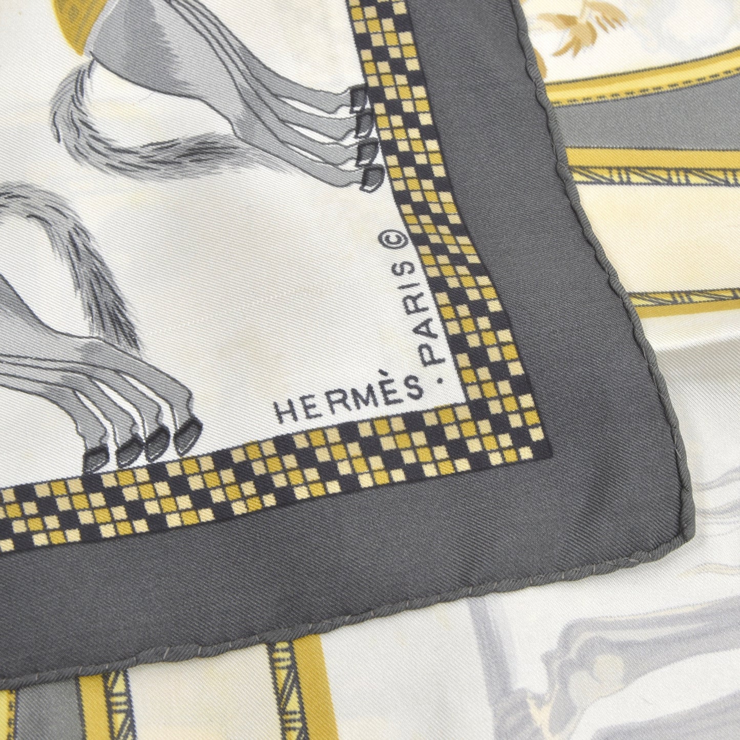 Hermès Paris Hugo Grygkar Harnais Français Premier Empire Silk Scarf