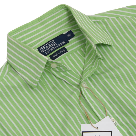 Polo Ralph Lauren Made in Italy Hemd Größe 14,5 - Grüner Streifen