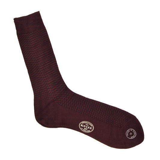 Knize Wien Merinosocken Größe 11 - Burgund &amp; Schwarz