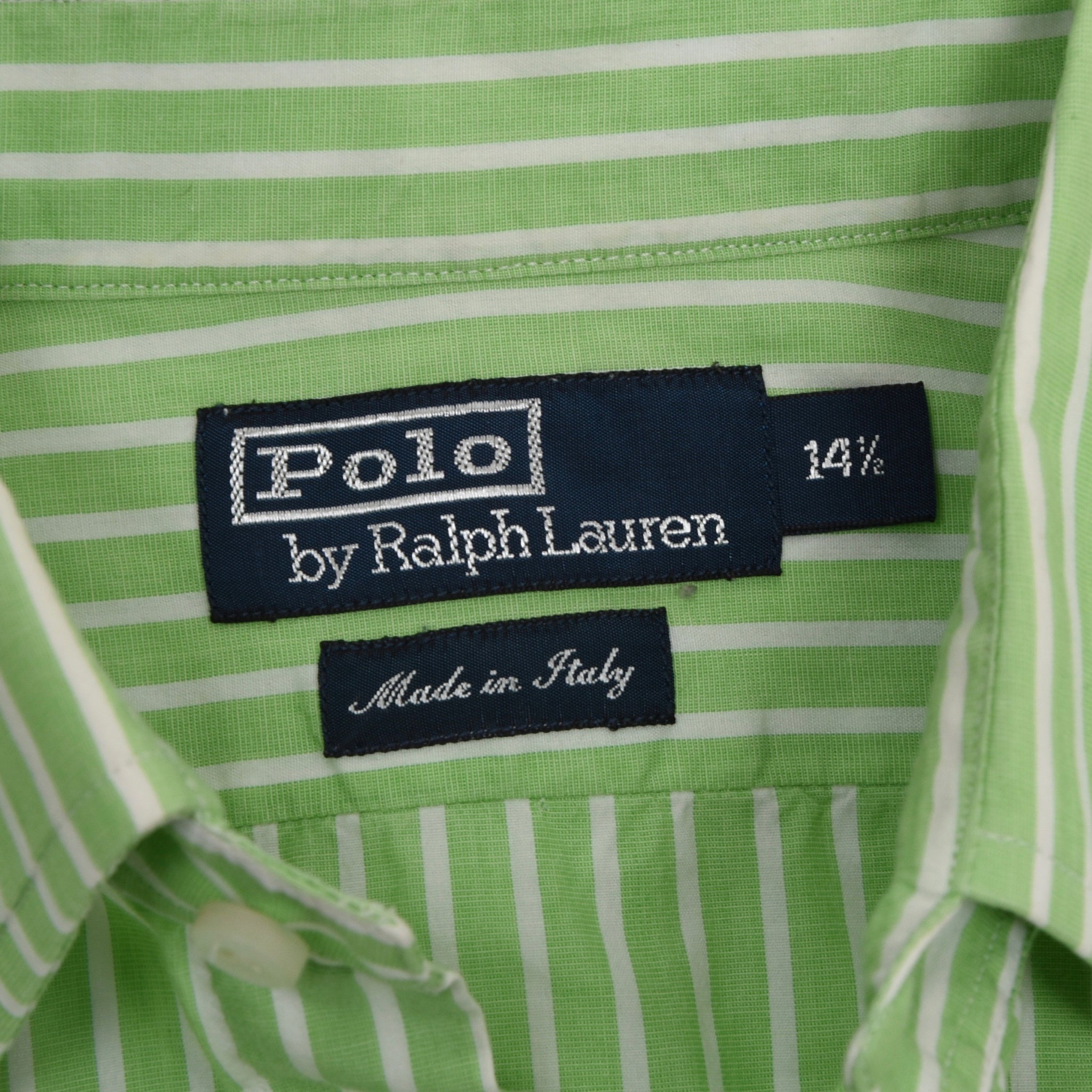 Polo Ralph Lauren Made in Italy Shirt Size 14.5 - Green Stripe