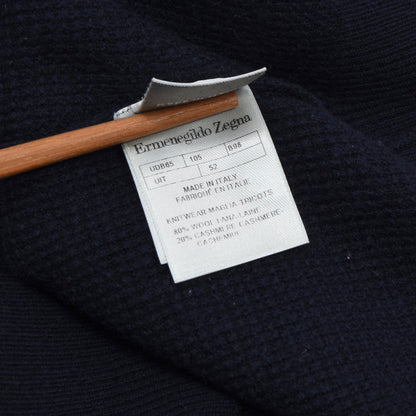 Ermenegildo Zegna Wool-Cashmere Sweater Size 52 - Navy Blue