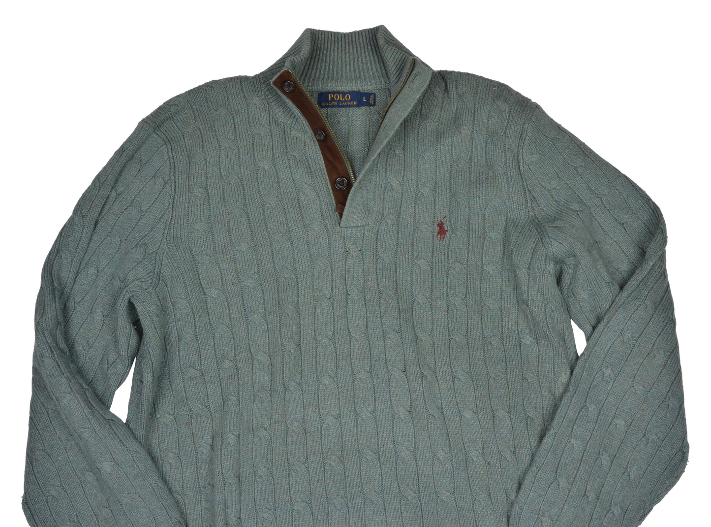 Polo Ralph Lauren Pullover aus 100 % Tussah-Seide, Größe L – Grün