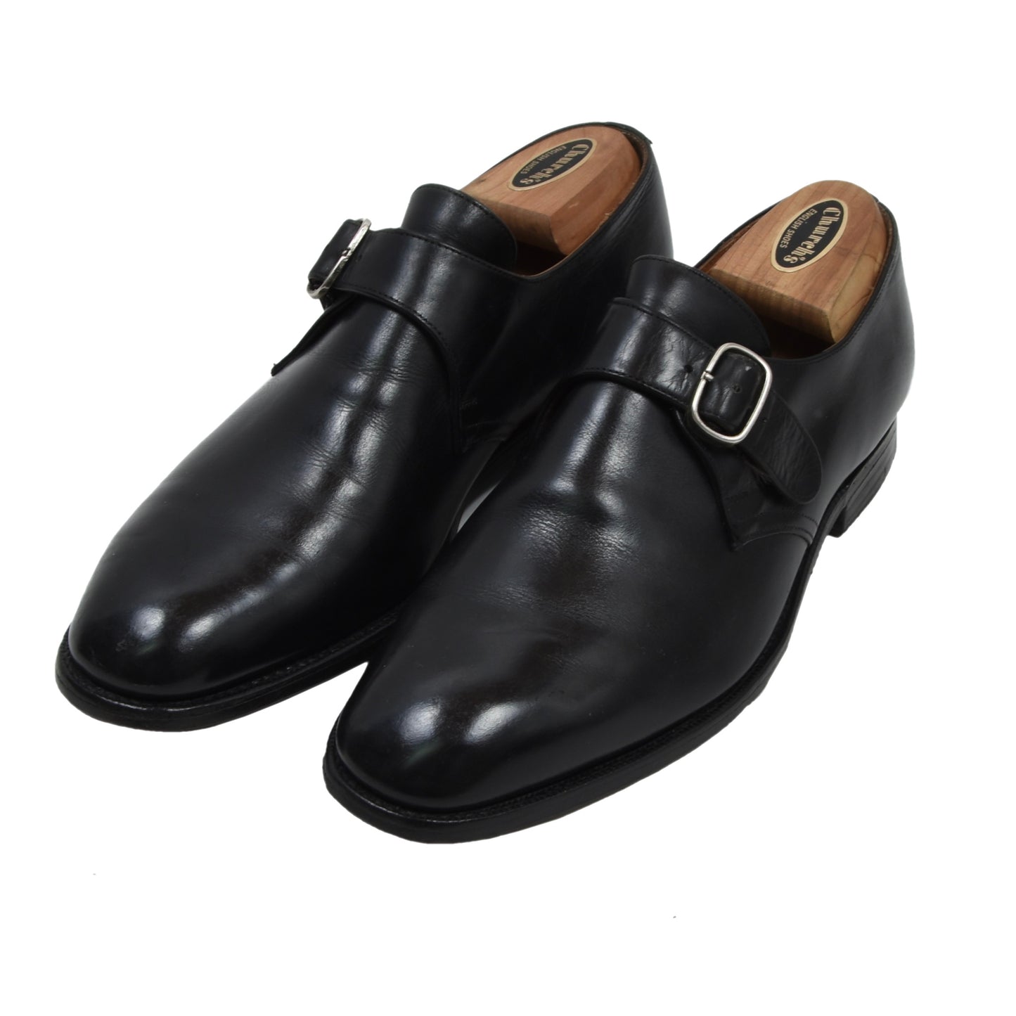 Vintage Church's Single Monk Strap, Größe 7F - Schwarz