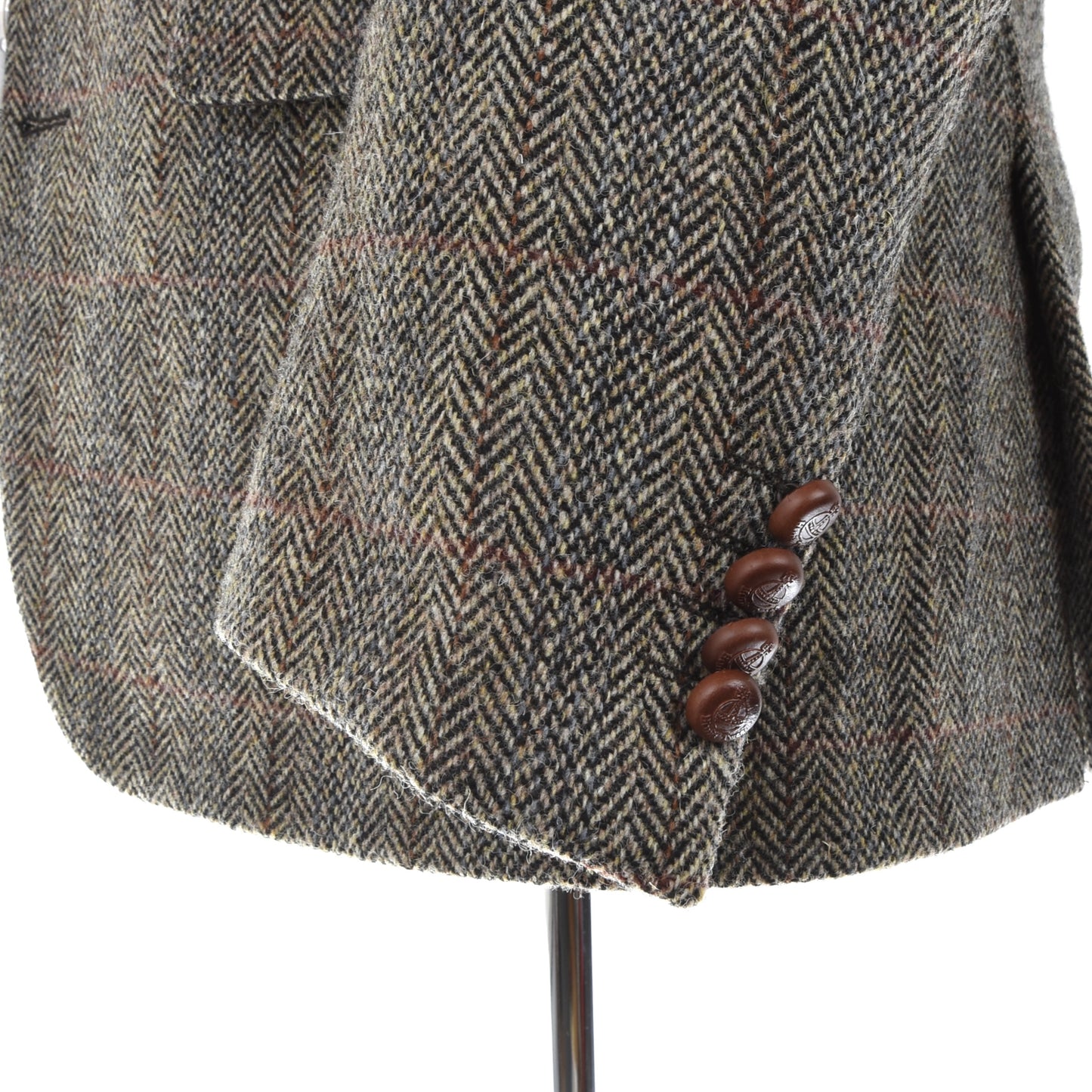 Harris Tweed Sakko, Größe 48 - Braun Fischgrätmuster