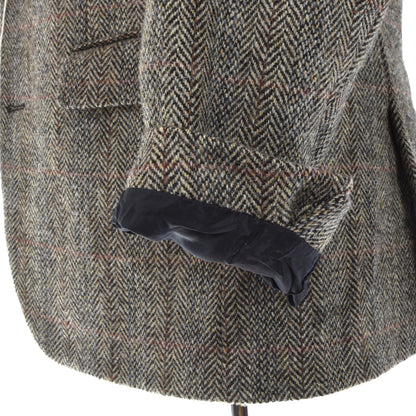 Harris Tweed Sakko, Größe 48 - Braun Fischgrätmuster