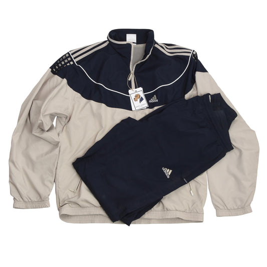 Adidas Track Suit Size D7 - Navy & Beige