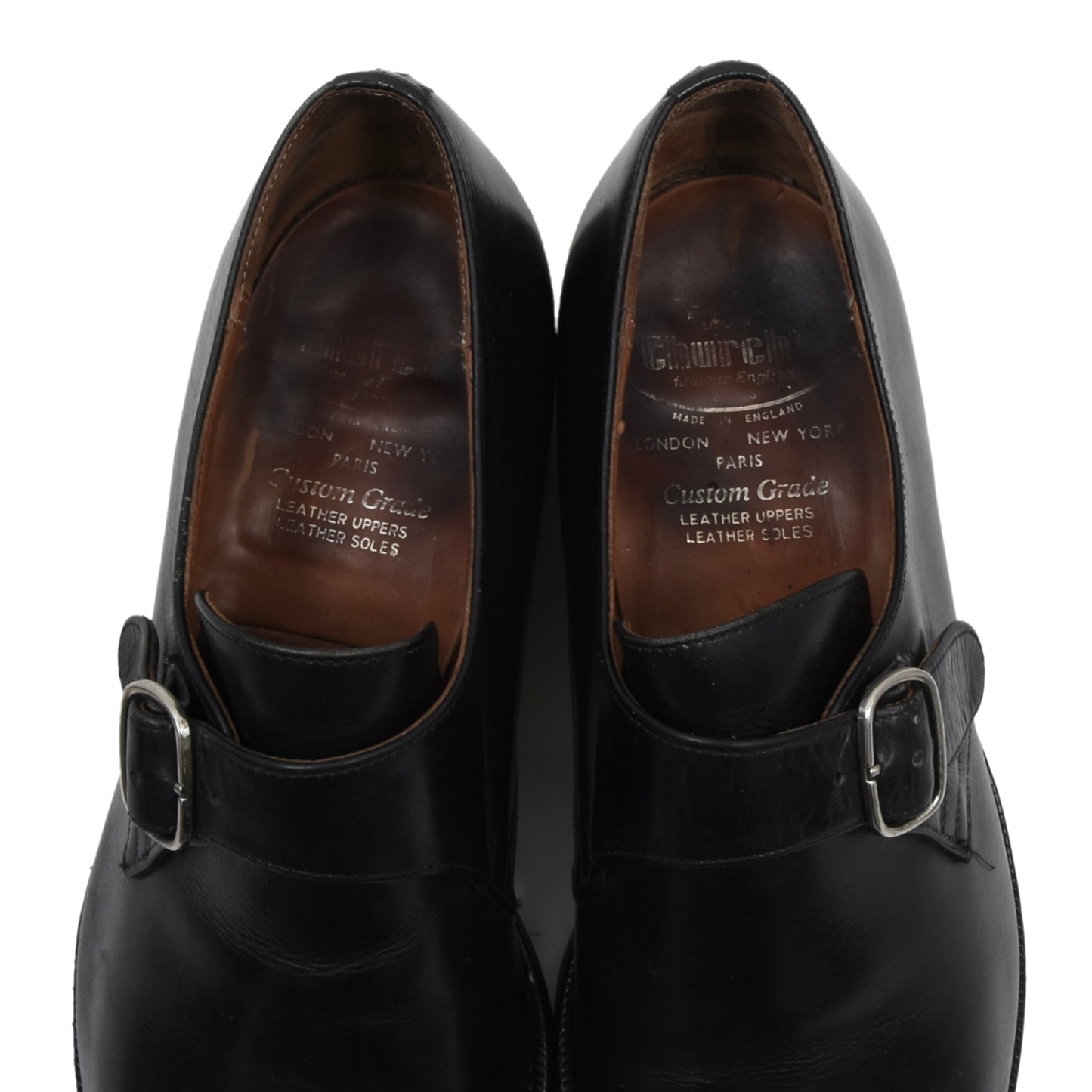 Vintage Church's Single Monk Strap, Größe 7F - Schwarz