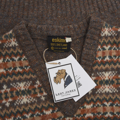 Vintage Eskimo Shetland Wolle Pullover Weste Größe S - Fair Isle