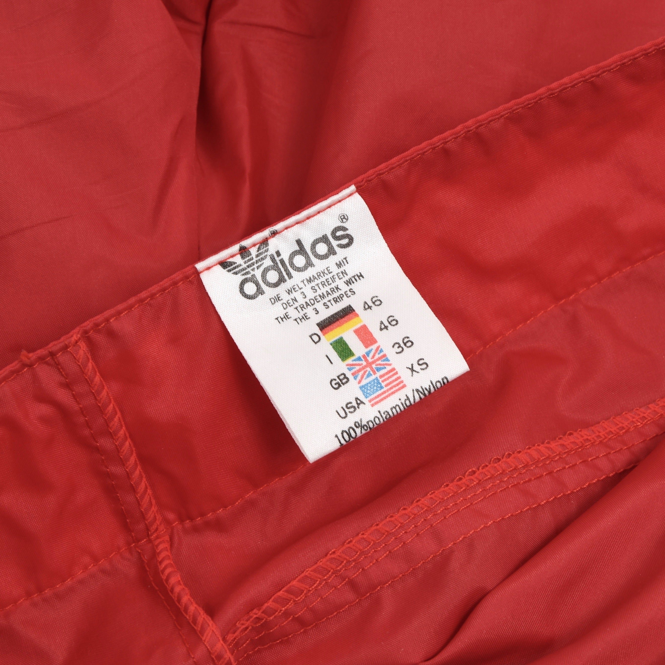 Vintage 80s Adidas Nylon Jogging Warm Up Suit Size 46 XS Red