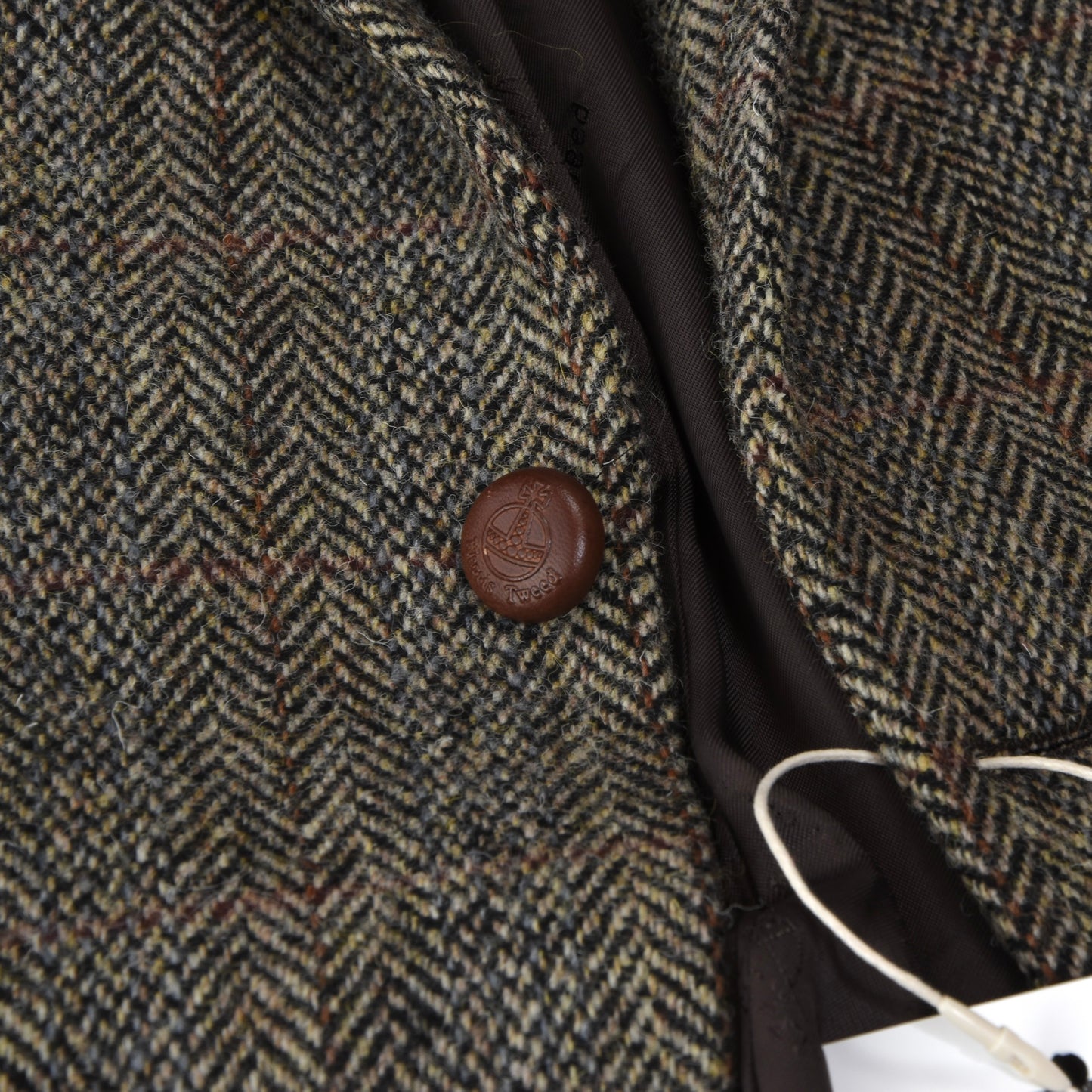 Harris Tweed Sakko, Größe 48 - Braun Fischgrätmuster