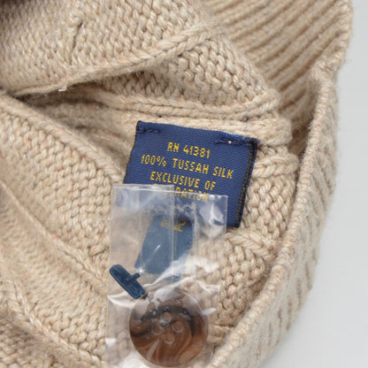 Polo Ralph Lauren Pullover aus 100 % Tussah-Seide, Größe L – Beige/Sand