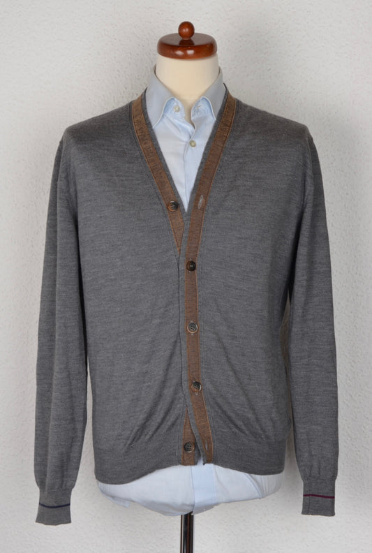 Etro Milano Wool Cardigan Sweater - Grey