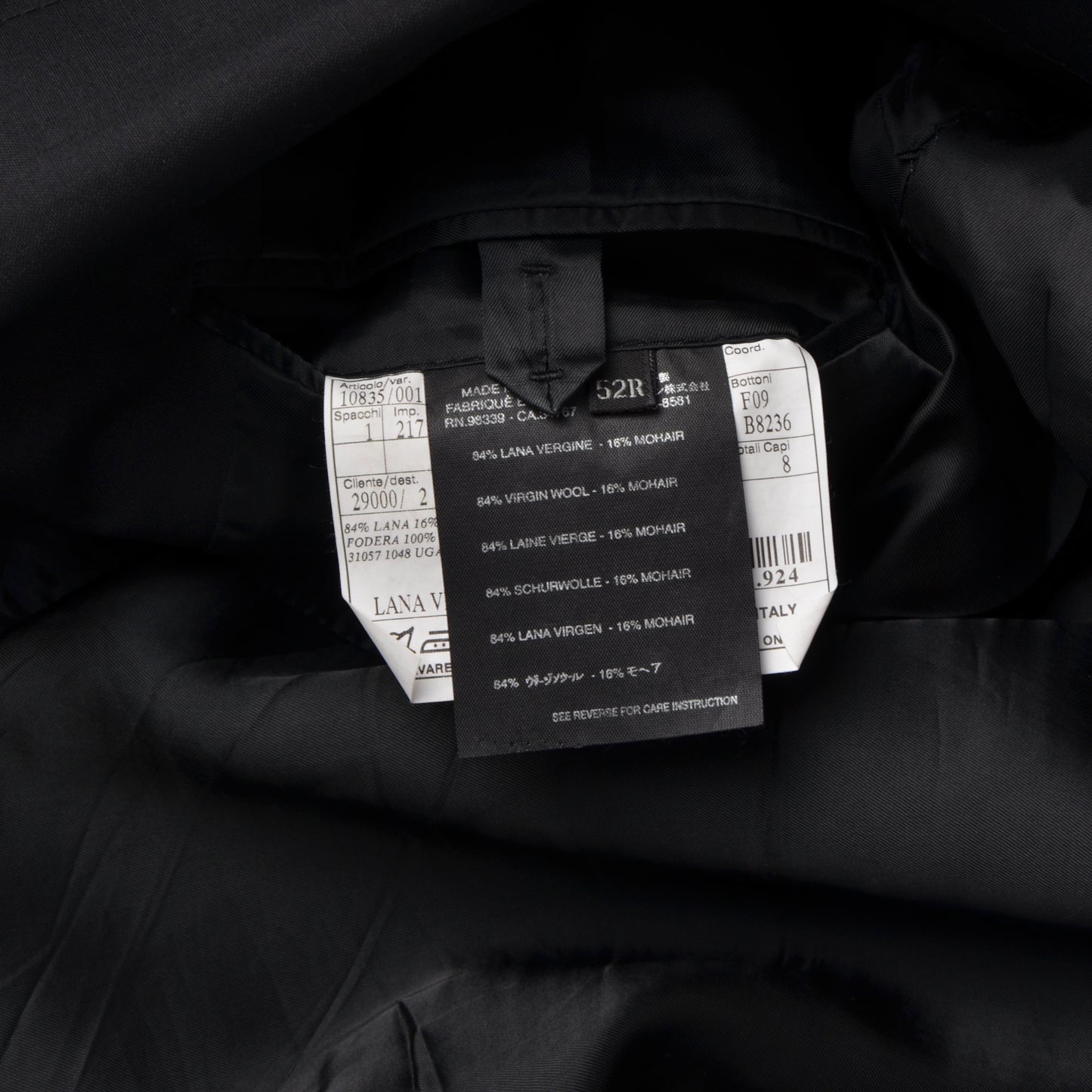Prada Milano Wool Mohair Jacket Size 52 - Black