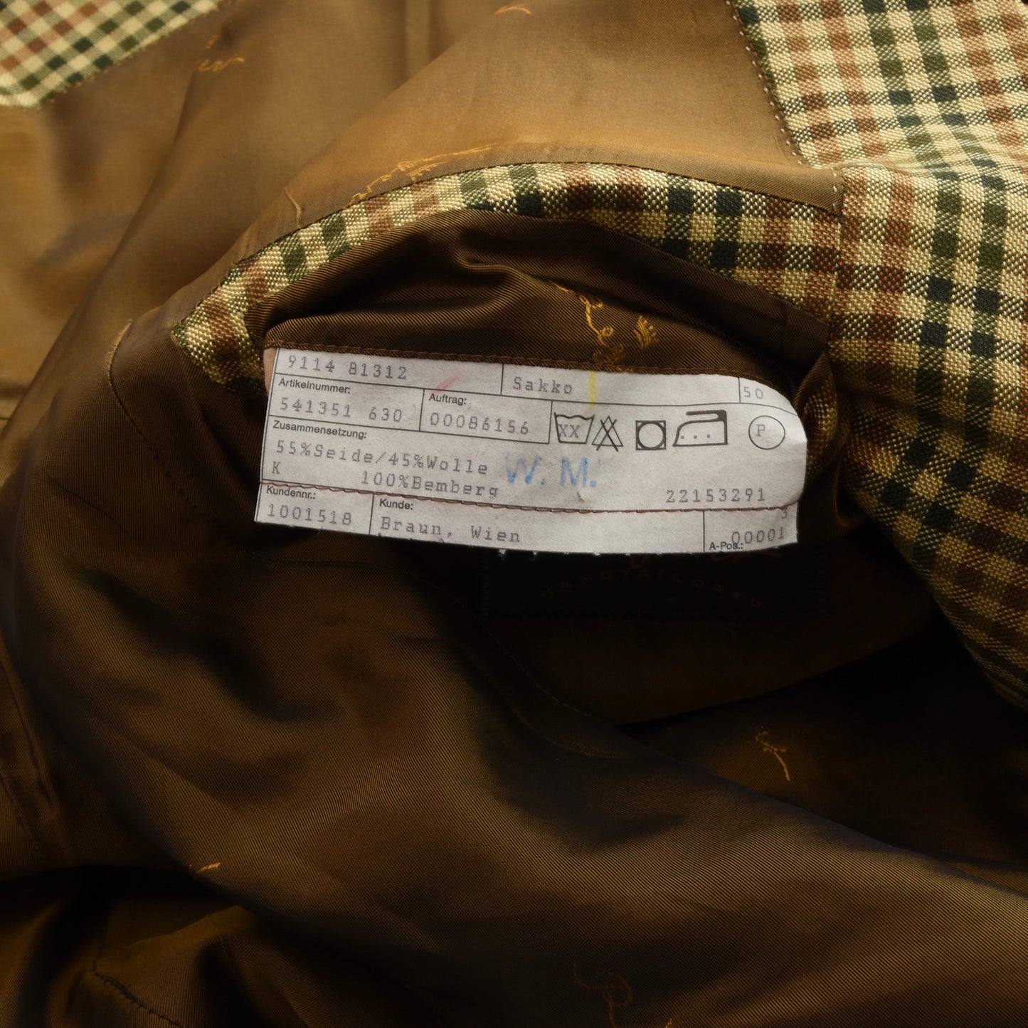 Regent Handtailored Silk/Wool Jacket Size 50