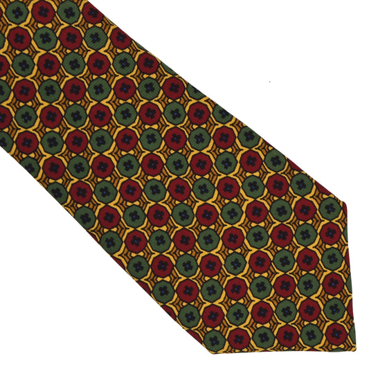 Kiton Napoli 7 Fold Silk Tie - Button Print