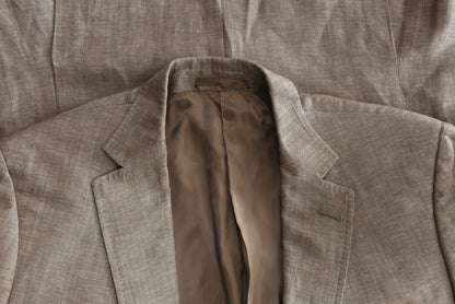 Ermenegildo Zegna Wool/Linen Jacket Size 52 L - Tan