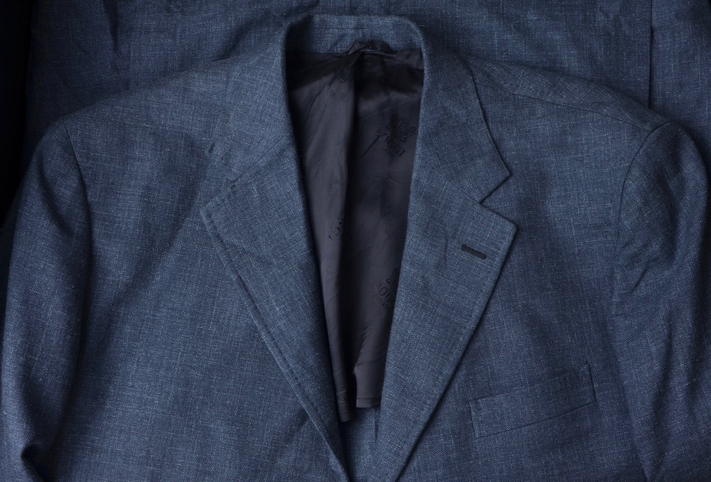 Boggi Milano Wool/Silk/Linen Jacket Size 54 - Blue