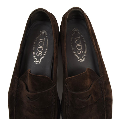 Tod's Suede Loafer Shoes Size 8 1/2 - Chocolate Brown