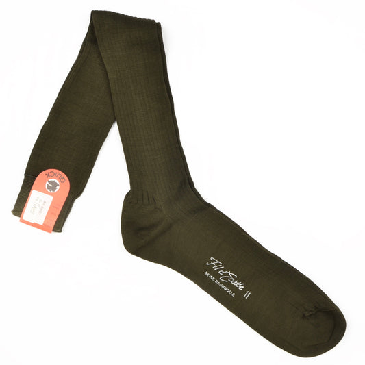 NOS Fil d'Ecosse Over the Calf Socks by Quick Size 11 - Loden Green