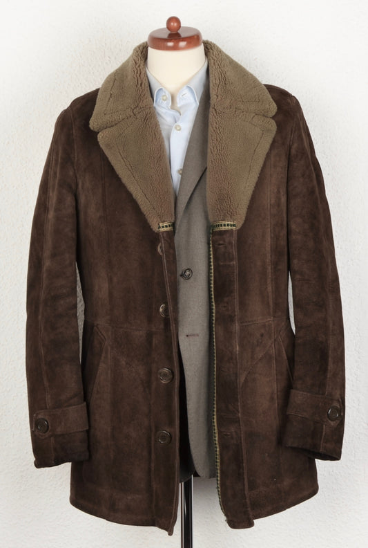 Vintage Shearling Coat Size 50 - Brown