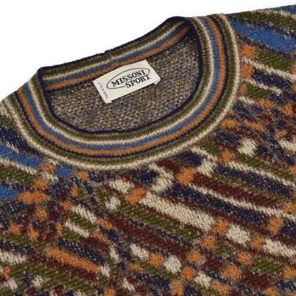 Vintage Missoni Sport 80er Jahre Pullover Größe 52 - Regenbogenfarben