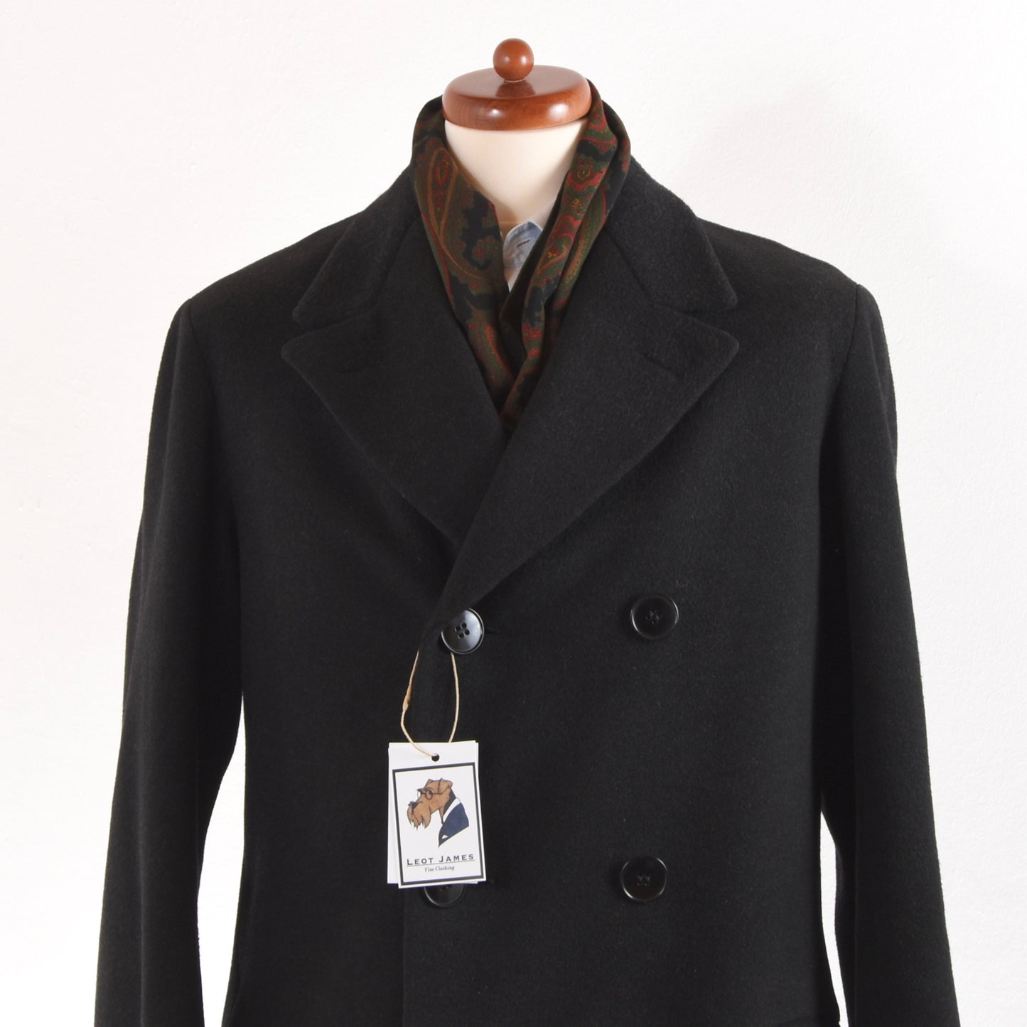 Bespoke 1930s-1940s Bespoke Double-Breasted Coat - Charcoal