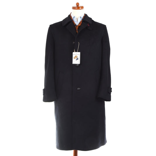 Steinbock Wool Overcoat Size 46 - Navy Blue