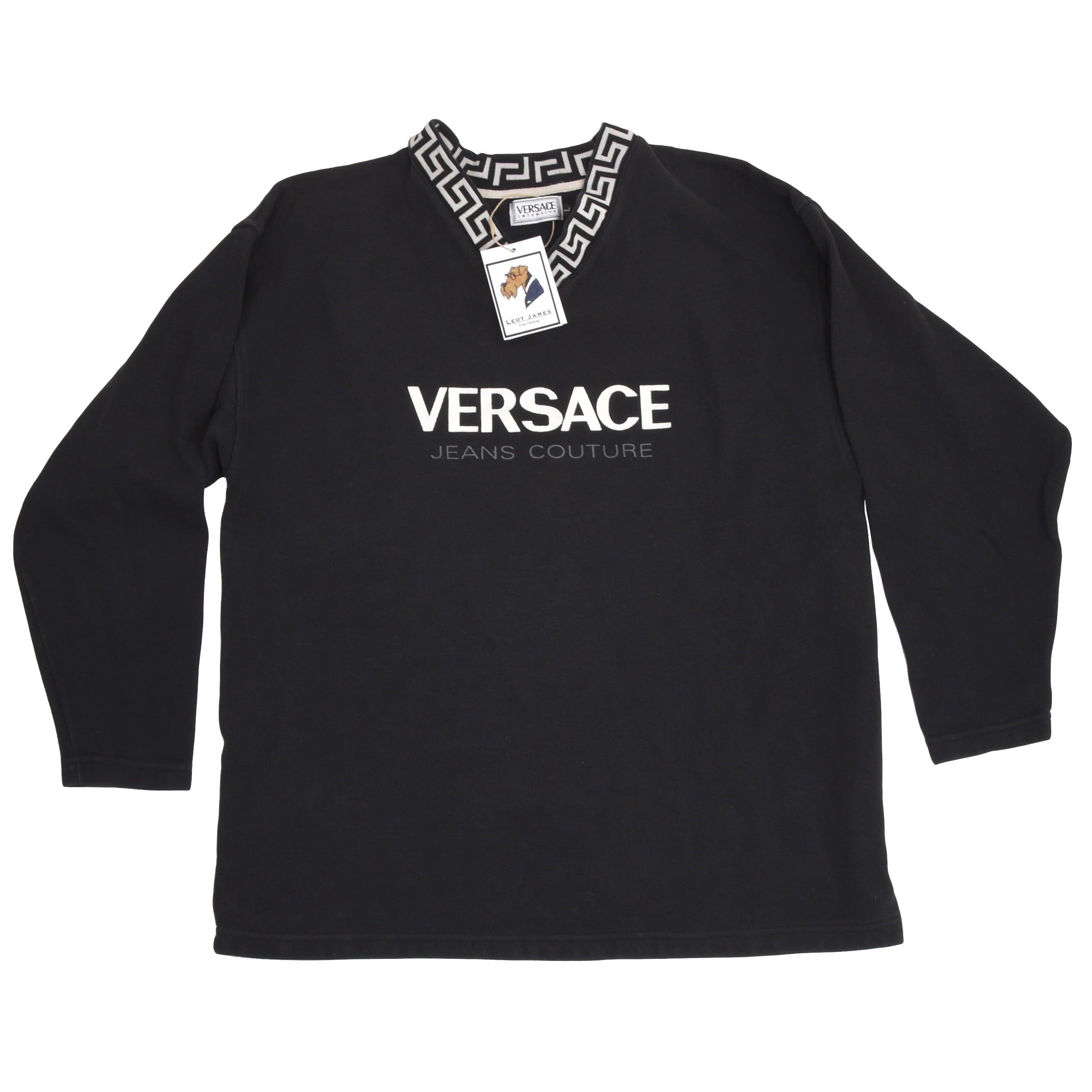 Vintage Versace Intensive Jeans Couture Pullover Size L Black Leot James