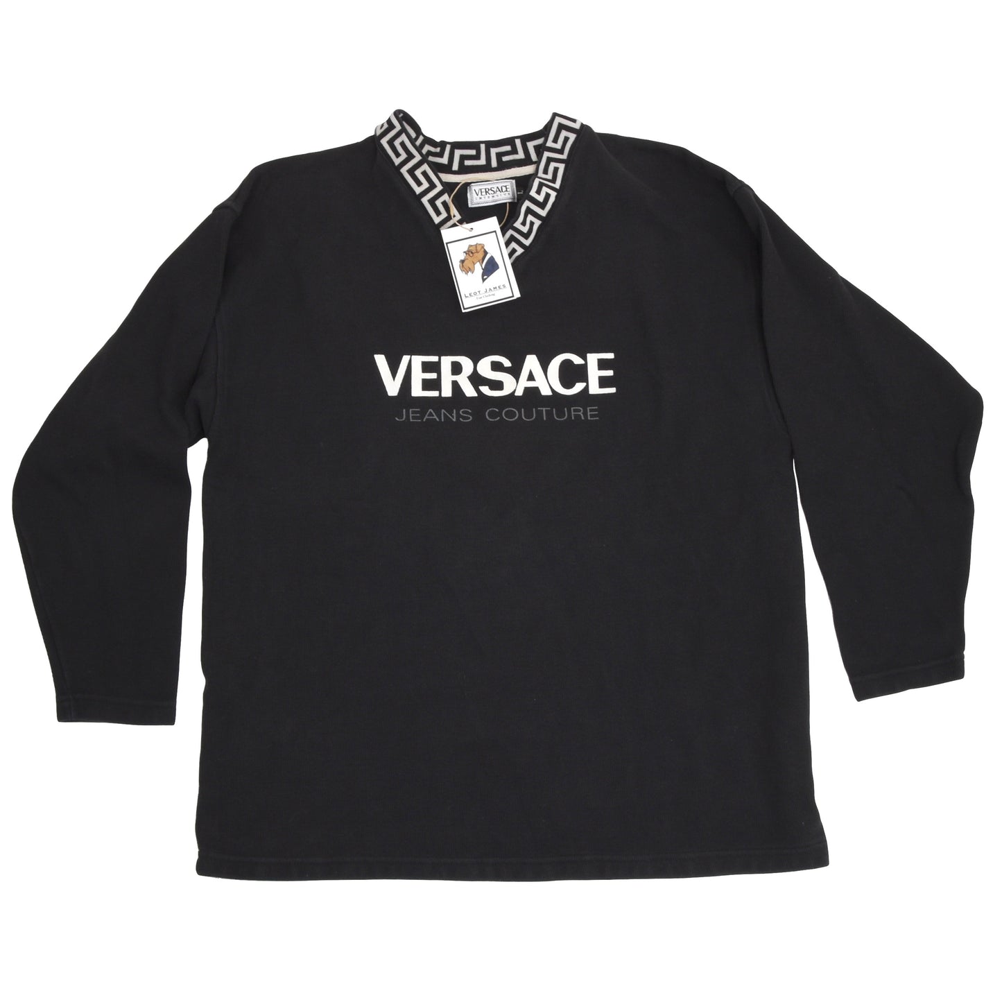 Vintage Versace intensive Jeans Couture Pullover Größe L - schwarz