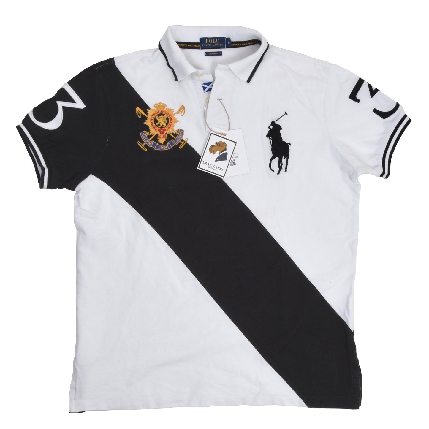 Polo Ralph Lauren Custom Fit Poloshirt Größe M - Schwarz/Weiß
