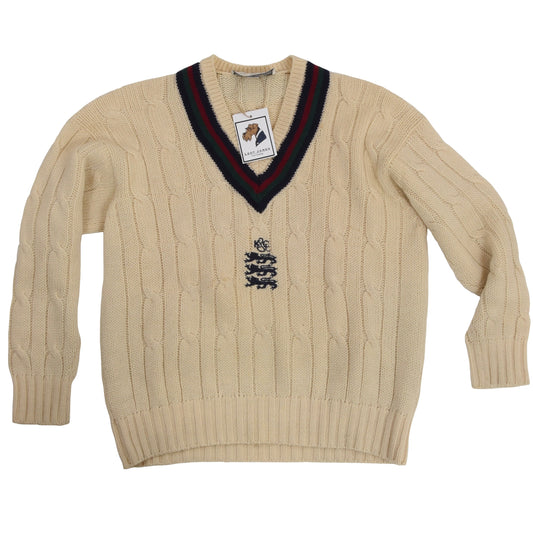 Kent &amp; Curwen Cricket Pullover Größe L - Creme