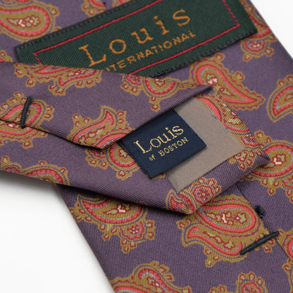 Louis Boston Paisley Silk Tie - Purple