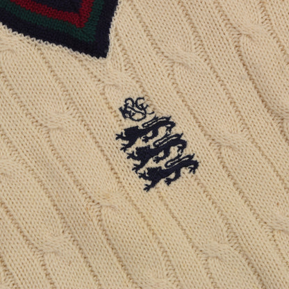 Kent & Curwen Cricket Sweater Size L - Cream