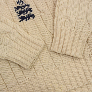 Kent &amp; Curwen Cricket Pullover Größe L - Creme