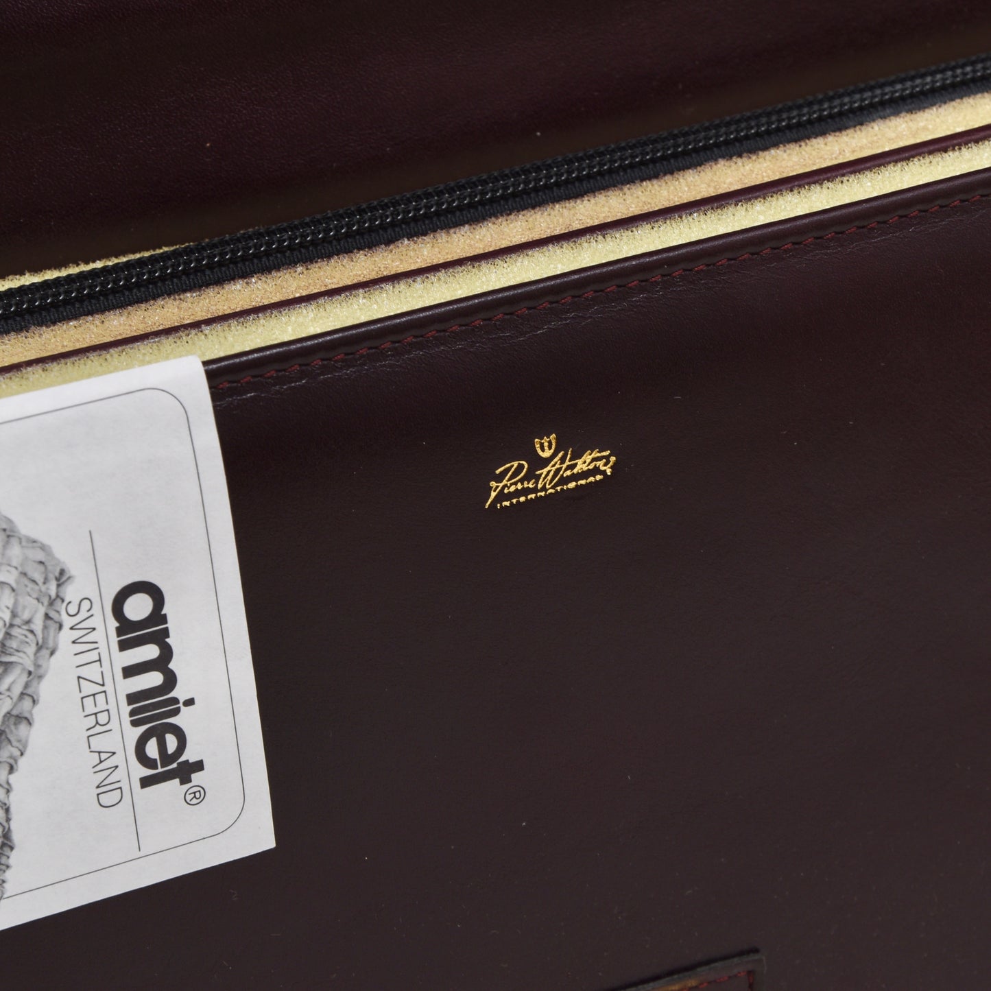 Pierre Waldon Leather Briefcase - Burgundy