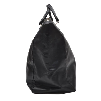 Goldpfeil Leather Weekender/Duffle Bag - Black