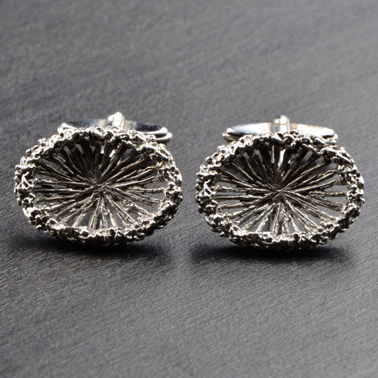 Vintage .835 Silver Cufflinks - Spokes