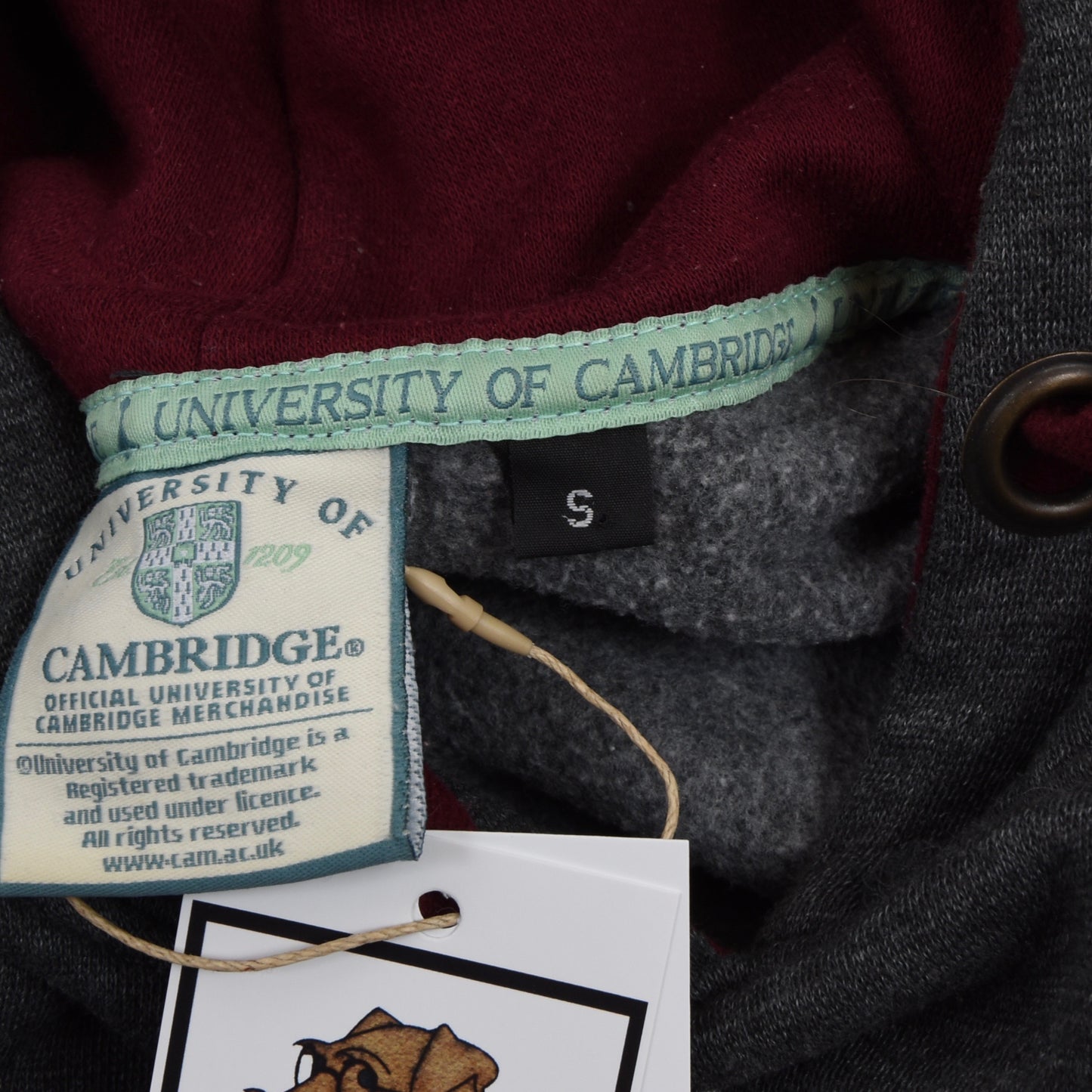 University of Cambridge Hooded Sweatshirt Size S - Grey